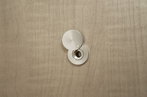 Security.  [Door scope with lid] There is no thing that peeped from the outside because it is with a lid. Also installed in a low position, It has become a easy-to-use design for children (same specifications)