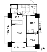 Floor: 2LDK, occupied area: 56.43 sq m, Price: 31,094,000 yen