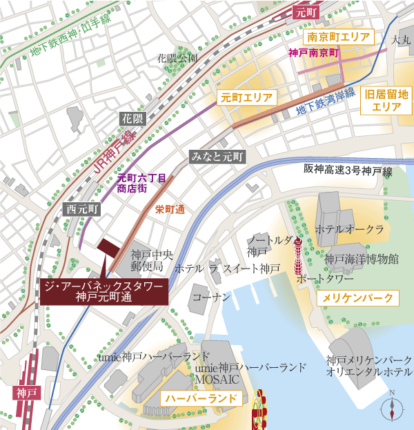 Surrounding environment. Local guide map