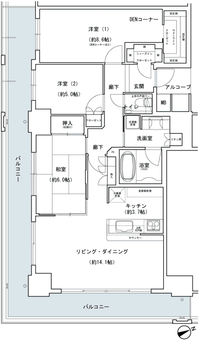 Floor: 3LDK, the area occupied: 88.2 sq m, Price: TBD