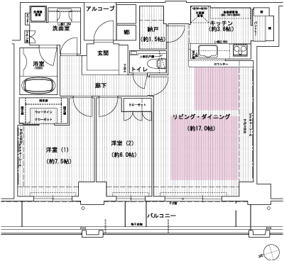 Floor: 2LDK + N, the occupied area: 82.95 sq m, Price: 49.1 million yen