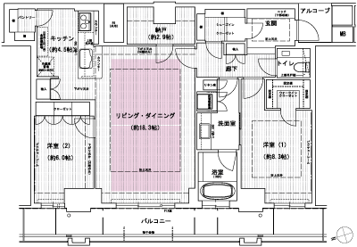 Floor: 2LDK + N, the occupied area: 96.57 sq m, Price: 70.8 million yen