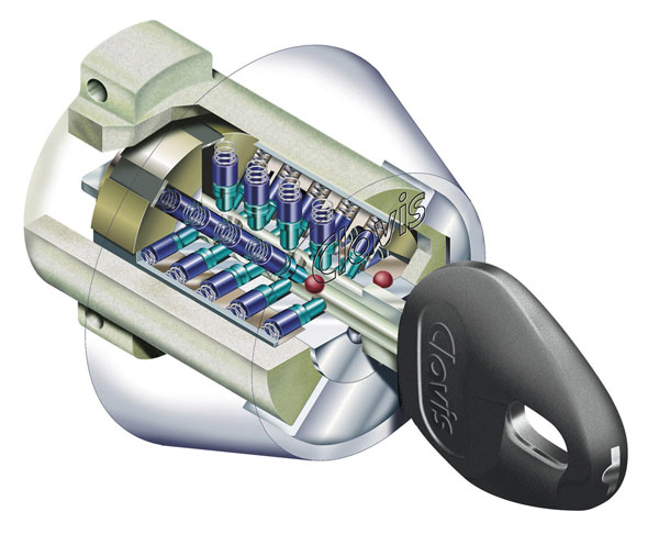 Security.  [Reversible dimple key] The lock key provided on two positions of the entrance door, Replication adopt a difficult dimple cylinder key of picking and if key. It can be inserted without the key hole relationship to both sides, It has become a easy-to-use reversible type (conceptual diagram)