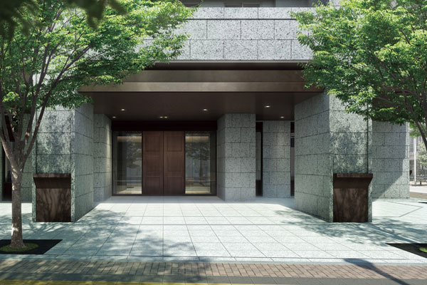Features of the building.  [entrance] From building the wall up to the entrance door, Slight approach is provided, The town of atmosphere by a welcome space to my home has been created is different Barrier (Rendering)
