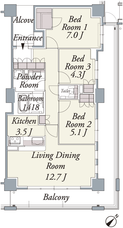 Floor: 3LDK, occupied area: 75.06 sq m, Price: 36,900,000 yen ・ 37,100,000 yen