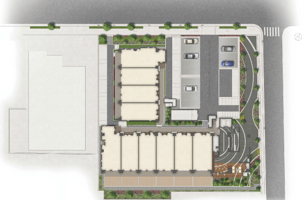 Buildings and facilities. To produce a new landscape of the city, Landscape design depicted in corner lot. Friendly wrapped in natural moisture space, Shared facilities enhancement that can be enjoyed an elegant lifestyle. Also, The site west (tentative name) Kobe YMCA wellness center is scheduled to open in September 2014 (site layout)