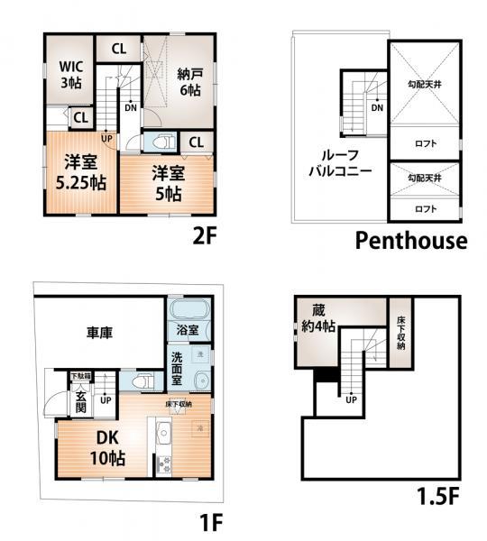 Floor plan. 30,800,000 yen, 3DK+S, Land area 56.22 sq m , It is a building area of ​​86.86 sq m unique floor plan
