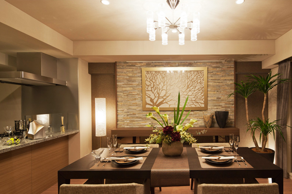 Kitchen.  [dining ・ kitchen] There is no hanging cupboard kitchen, Full open face-to-face. living ・ To become a dining and integral space, Sense of openness will spread ( ※ )