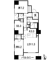 Floor: 2LDK + service room, occupied area: 78.55 sq m, Price: 41.6 million yen