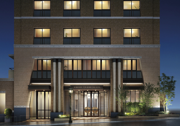 Features of the building.  [entrance] As the face of a New Tor Road, Grandeur imposing entrance which has been subjected to gate-style design of two layers. Pillar to enhance the style, It borders the opening chic black line, etc., People's eyes to and from ・ It is a design-conscious eye level of aesthetics (Rendering)