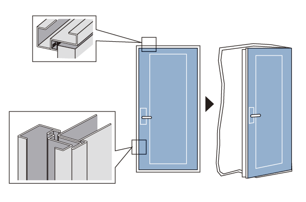 Building structure.  [Entrance door with TaiShinwaku] Adopting the entrance door with a Tai Sin frame the front door. Even distortion in building occurs with a large force caused by the earthquake, You can open the door, Escape route to the outside will be allocated (conceptual diagram)