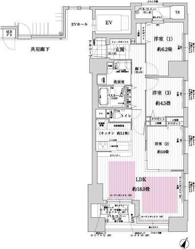 Floor: 3LDK, occupied area: 76.36 sq m, Price: 48,600,000 yen ~ 57,500,000 yen