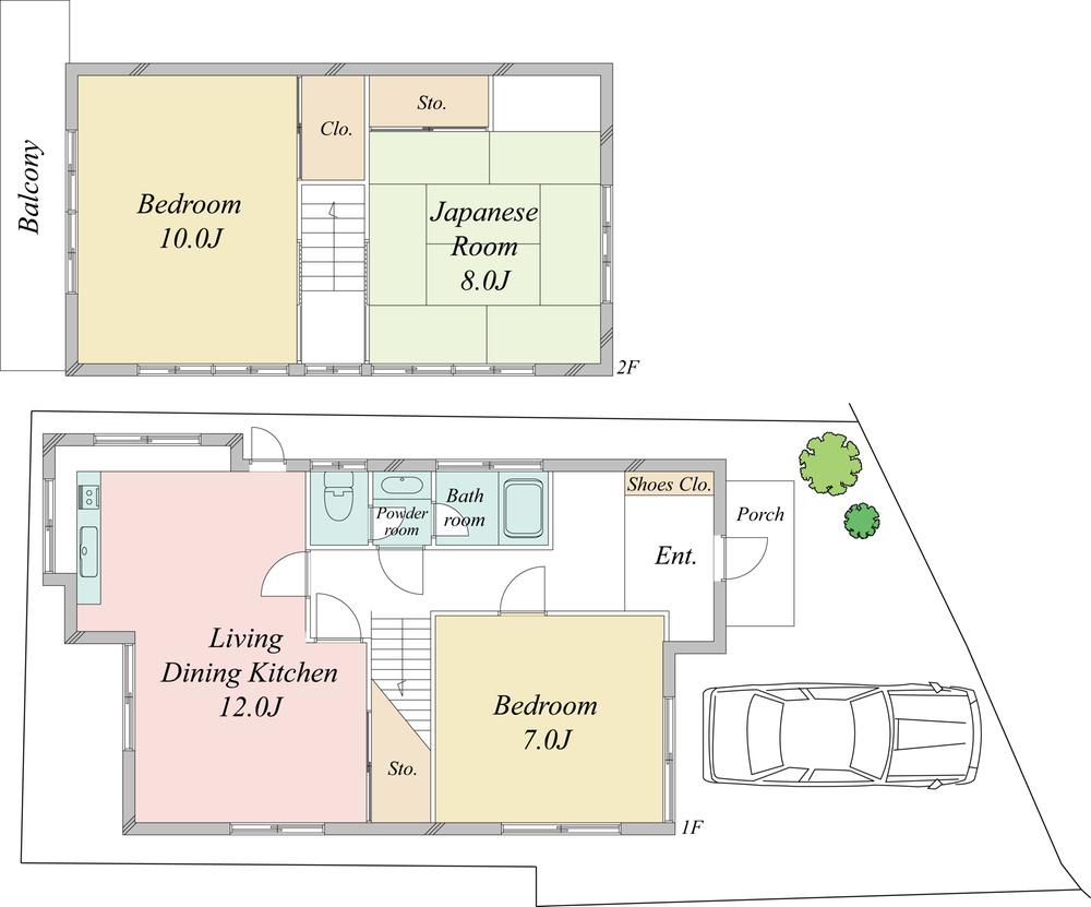 Floor plan. 49,800,000 yen, 3LDK, Land area 93.69 sq m , Building area 86.94 sq m   ■ Land area: about 28.34 square meters  ■ Building area: 26.29 square meters
