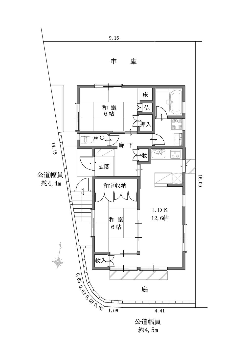 Floor plan. 42,500,000 yen, 2LDK, Land area 125.01 sq m , Building area 62.93 sq m