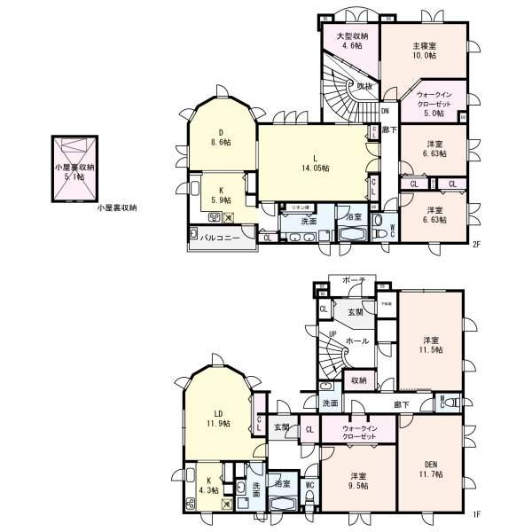 Floor plan. 188 million yen, 5LDK+S, Land area 333.15 sq m , Building area 284.02 sq m