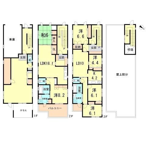 Floor plan. 98 million yen, 6LDK, Land area 141.87 sq m , Building area 284.89 sq m