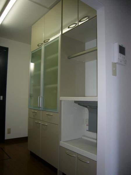 Receipt. Tableware hanging cupboard photo