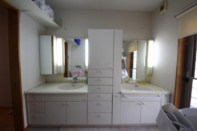 Wash basin, toilet. Washbasin convenient double bowl specification to a busy morning