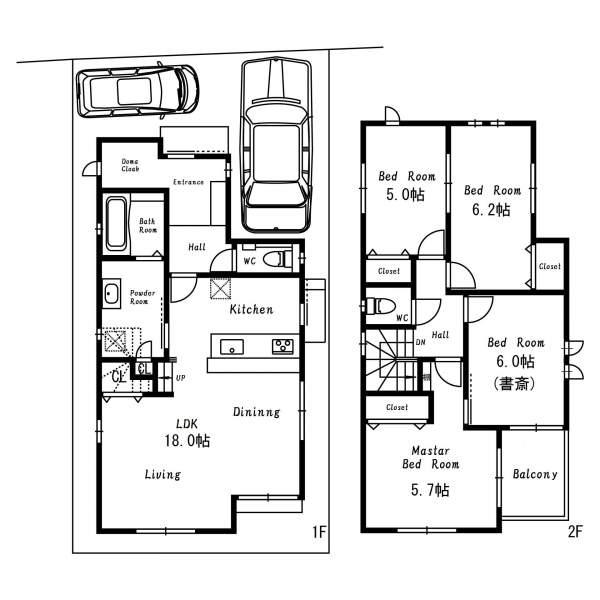 Floor plan. 48,800,000 yen, 4LDK, Land area 92.04 sq m , Building area 100.97 sq m