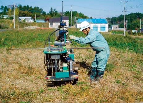 Construction ・ Construction method ・ specification. In the process of the ground survey, Adopt the current most widespread Swedish sounding test. Understand the earth strength indicating the strength of the ground by penetrating a rod with a screw in the ground. Is it is determined that the soft ground, Make the ground improvement. All of our burden.