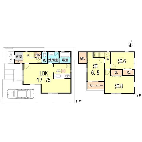 Floor plan. 23.8 million yen, 3LDK, Land area 92.41 sq m , Building area 88.28 sq m