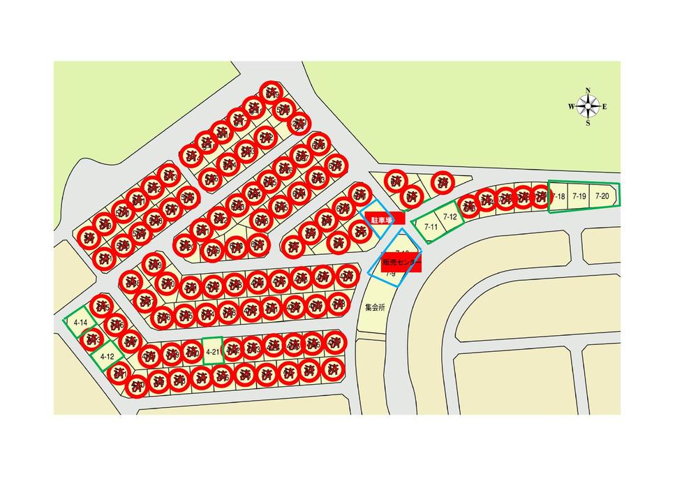 The entire compartment Figure. Consumption tax rate up finalized. Will in time 5% in the ready-built, if the end of March. Delivery! Facing south ・ Attractive compartment, such as a corner lot, Look Off ・ You can choose to experience! First-come-first-served basis ・ Application being accepted. 