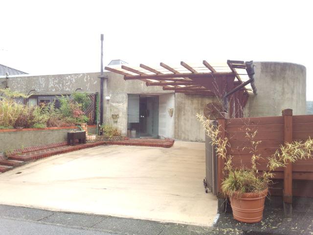 Local appearance photo. Stylish appearance of concrete driving range