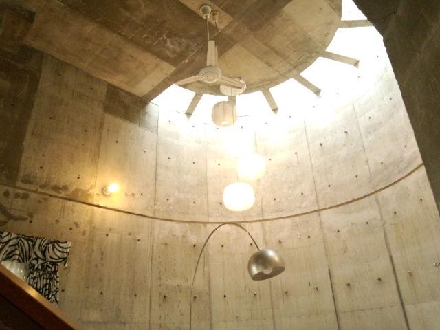 Living. Skylight is installed in the ceiling of the living room