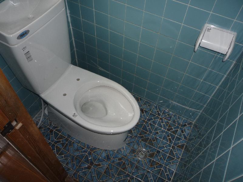 Toilet. Toilet seat had made