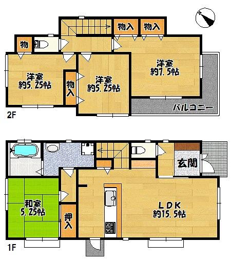 Floor plan. (No. 2 locations), Price 16.8 million yen, 4LDK, Land area 160.14 sq m , Building area 93.56 sq m
