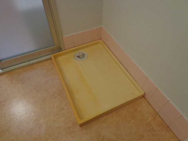 Washroom. Washing machine in the room