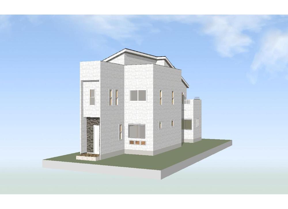 Rendering (appearance).  ◆ (No. A) Rendering ◆ The spacious rooftop, Please feel the space of the room, such as the inner terrace. 