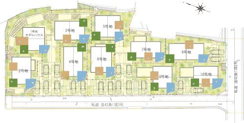 The entire compartment Figure. Spacious local of south-facing terraced. Is glad Town design was considered so that the view can be opened from any mansion! (The entire compartment view)