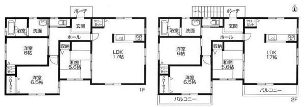 Floor plan. 60 million yen, 6LDK, Land area 135.2 sq m , Building area 153.08 sq m