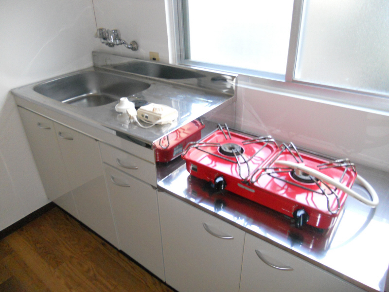 Kitchen. Ease dishes in 2 lot gas stoves