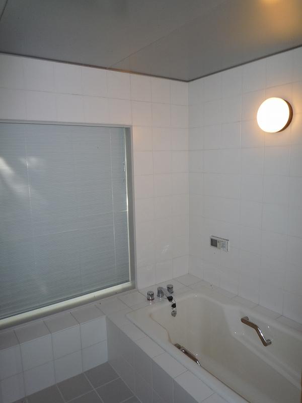 Bathroom. Also views of the green from the bathroom