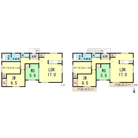 Floor plan. 60 million yen, 6LDK, Land area 135.2 sq m , Building area 153.08 sq m