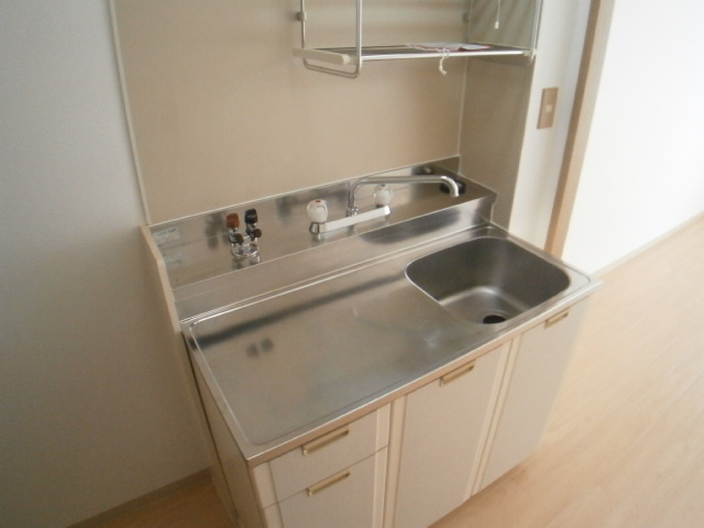 Kitchen. Gas stove will be installed glad to women.