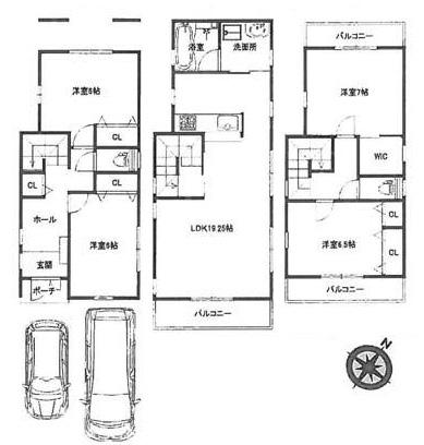 Floor plan. 47,800,000 yen, 4LDK, Land area 87.08 sq m , Building area 108.73 sq m