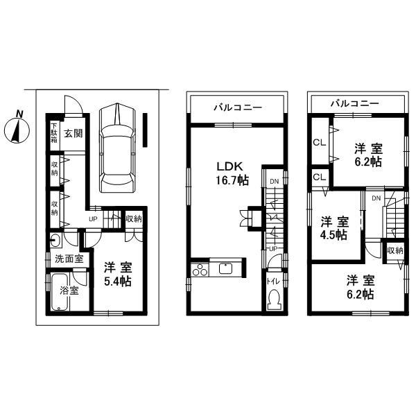 Floor plan. 40,800,000 yen, 4LDK, Land area 52.84 sq m , Building area 93.15 sq m