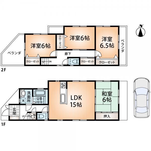 Floor plan. 29,800,000 yen, 4LDK, Land area 88.26 sq m , Building area 99.54 sq m