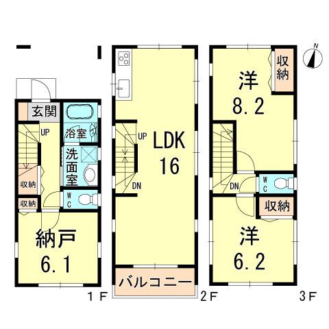Floor plan. 27.5 million yen, 3LDK, Land area 106.1 sq m , Building area 84.37 sq m