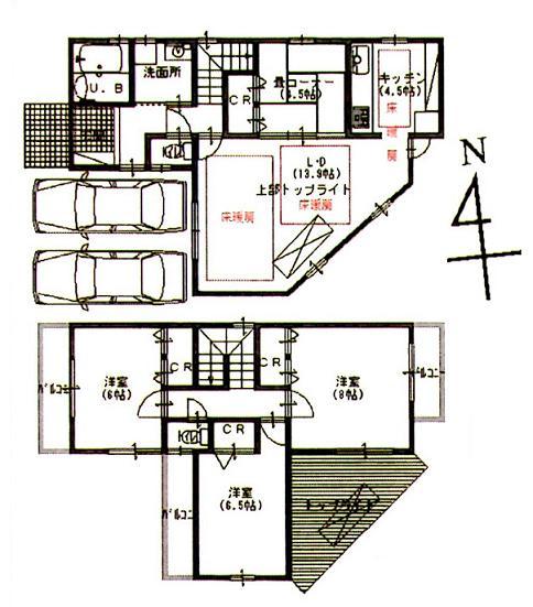 Floor plan. 29,800,000 yen, 4LDK, Land area 112.07 sq m , Building area 102.51 sq m