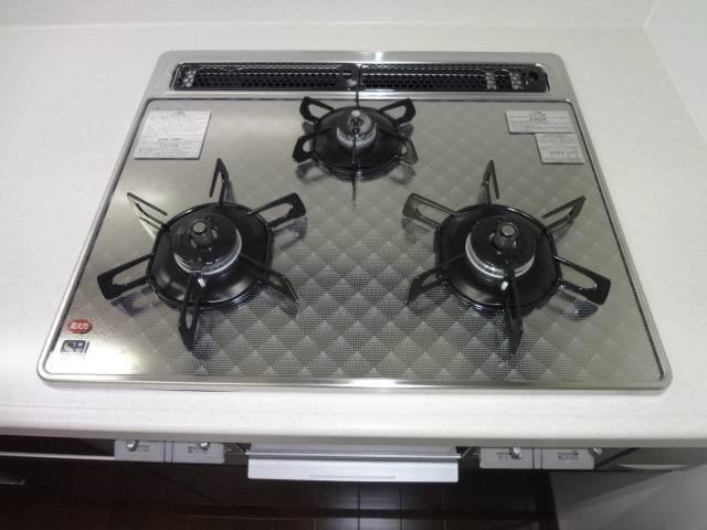 Same specifications photo (kitchen). Gas stove with anhydrous double-sided grill.