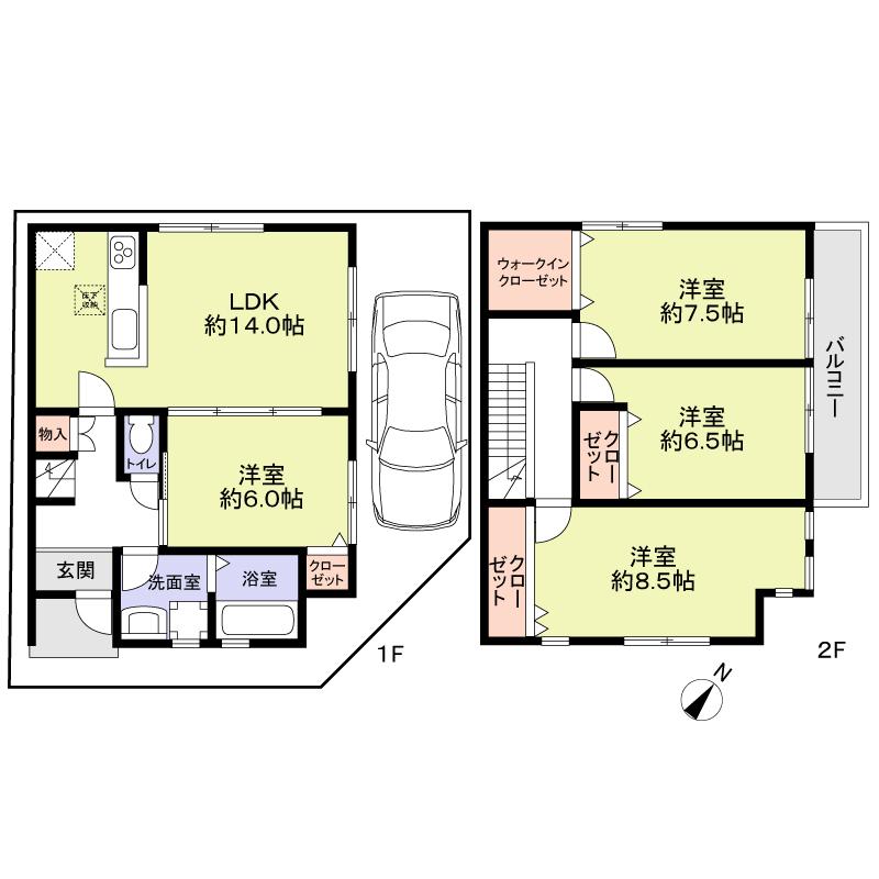 Floor plan. 28,900,000 yen, 4LDK, Land area 78.57 sq m , Building area 101.02 sq m