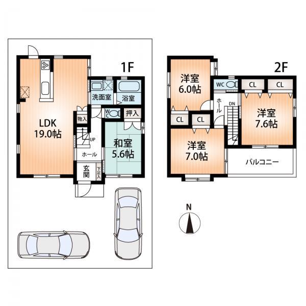 Floor plan. 27,900,000 yen, 4LDK, Land area 135.21 sq m , It is a building area of 102.87 sq m storage rich 4LDK.