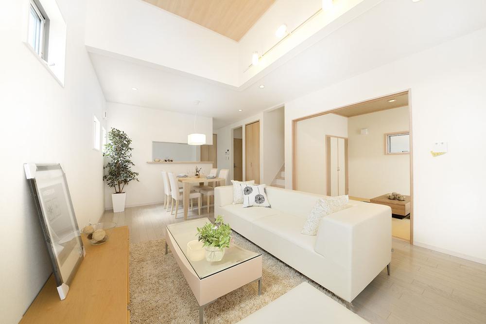 Living. B2 No. land -LDK photo. Bright living you valuable white.