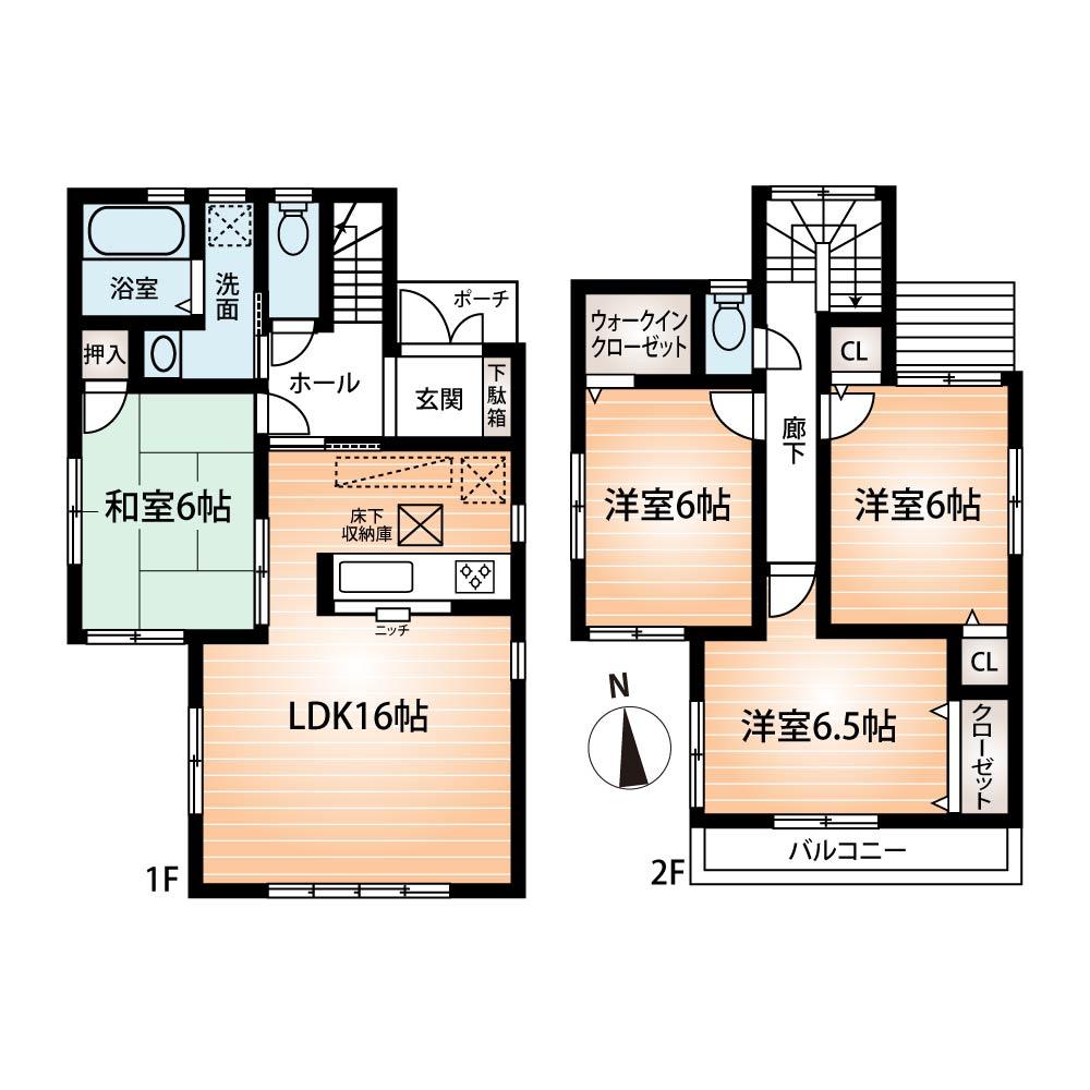 Floor plan. (No. 2 locations), Price 23.8 million yen, 4LDK, Land area 166.1 sq m , Building area 94.77 sq m