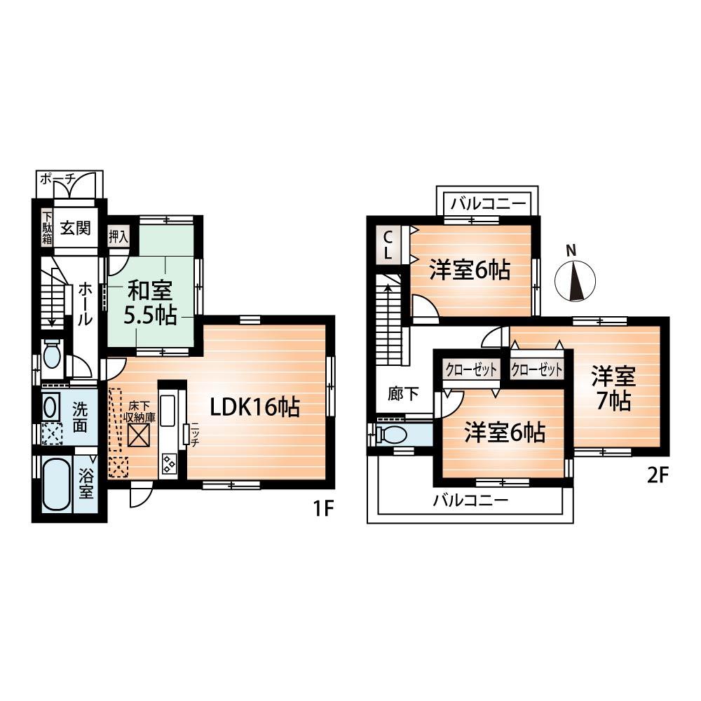 Floor plan. (No. 7 locations), Price 22,800,000 yen, 4LDK, Land area 150.19 sq m , Building area 95.58 sq m