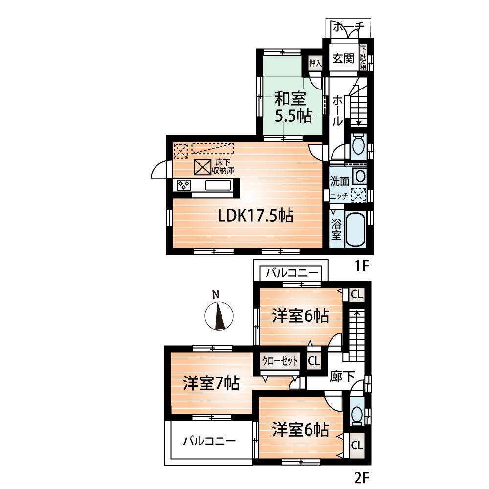 Floor plan. (No. 8 locations), Price 21,800,000 yen, 4LDK, Land area 152.64 sq m , Building area 95.58 sq m